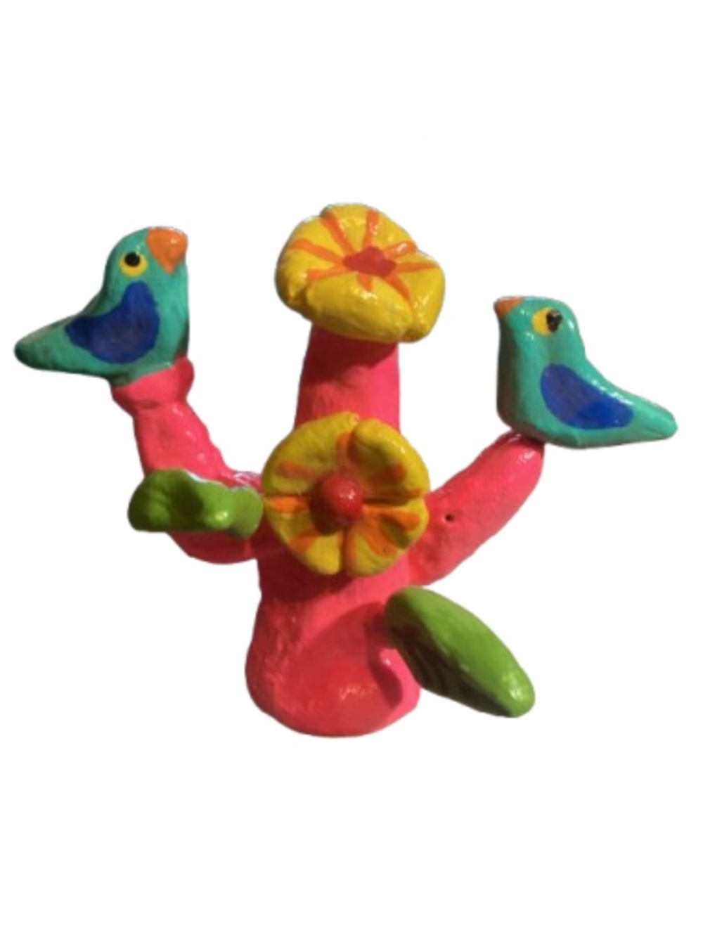 Saguaro Tree of Life Blue Birds - Sunflowers - Leaves - Handcrafted